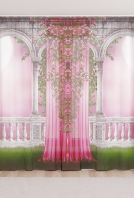Фототюль из вуали Розовая веранда