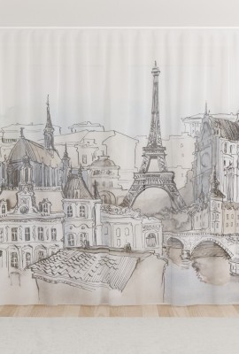 Фототюль из вуали Парижский пейзаж