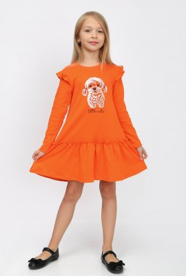 Платье Ёлочка детское - оранжевый