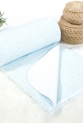 Одеяло-покрывало трикотажное Лапки голубые