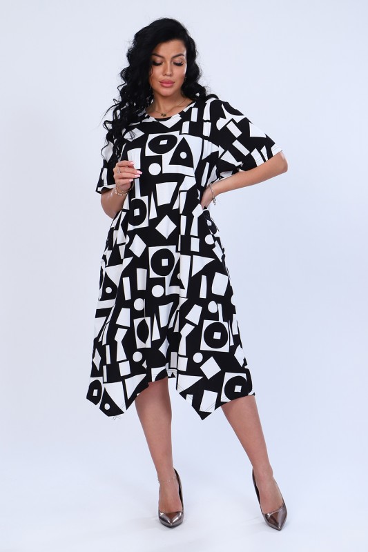 Платье 11815 - черно-белый, 62 размер - 1