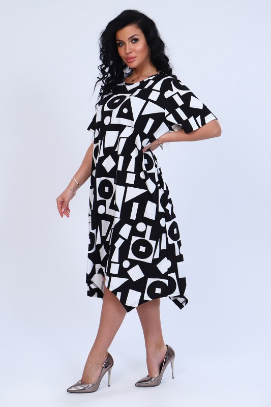 Платье 11815 - черно-белый, 62 размер - 3
